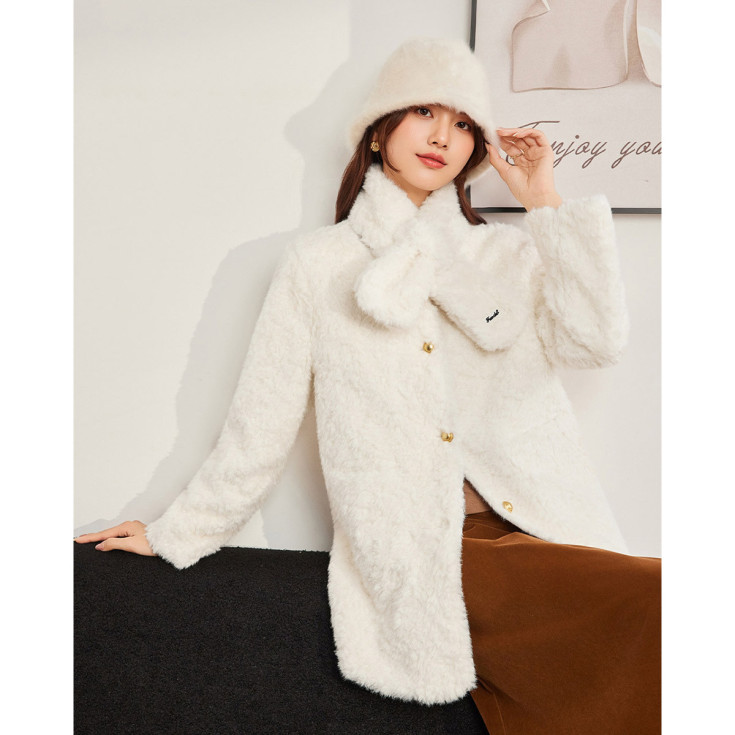 2025冬季韩版日常百搭通勤减龄保暖颗粒绒中外套